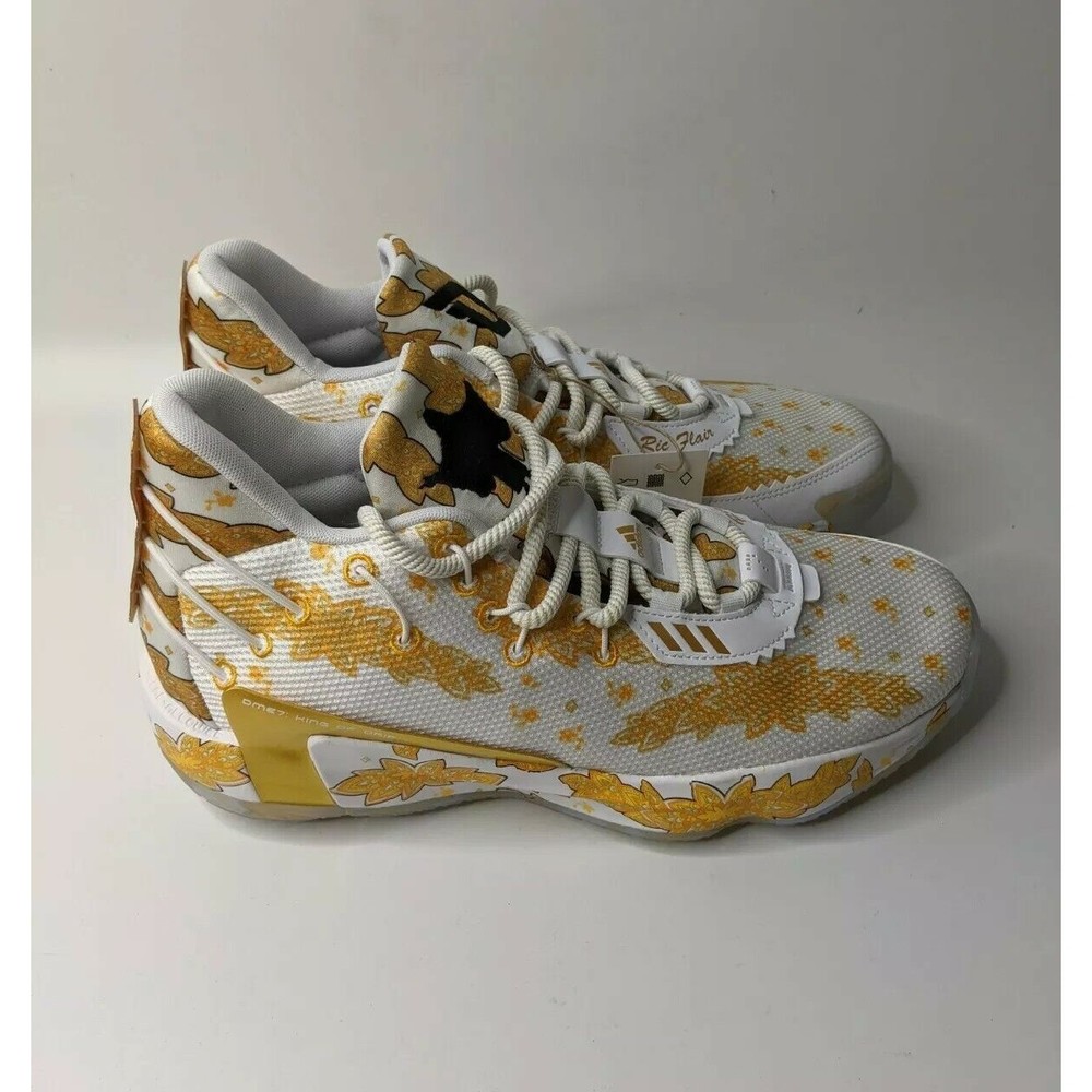 adidas Dame 7 X Ric Flair King of Drip Gold Basketball Shoes FX6616 Size 8.5